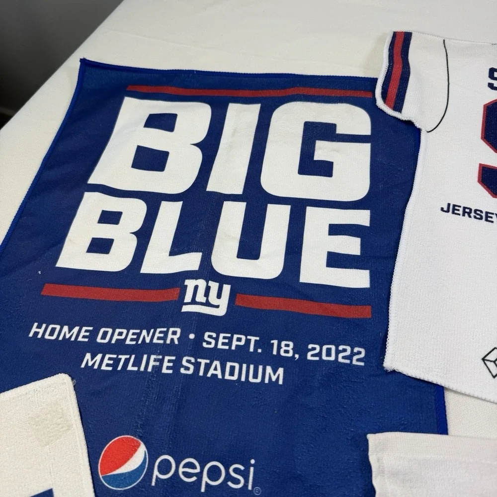 New York Giants Rally Towel Ceremony Wash Lot of 6 Game Strahan Stadium Retired